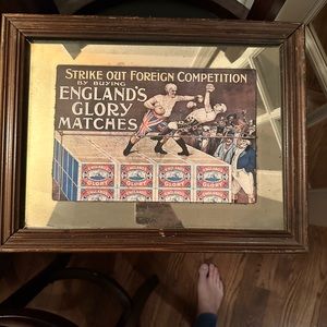 Vintage glory matches ad mirror